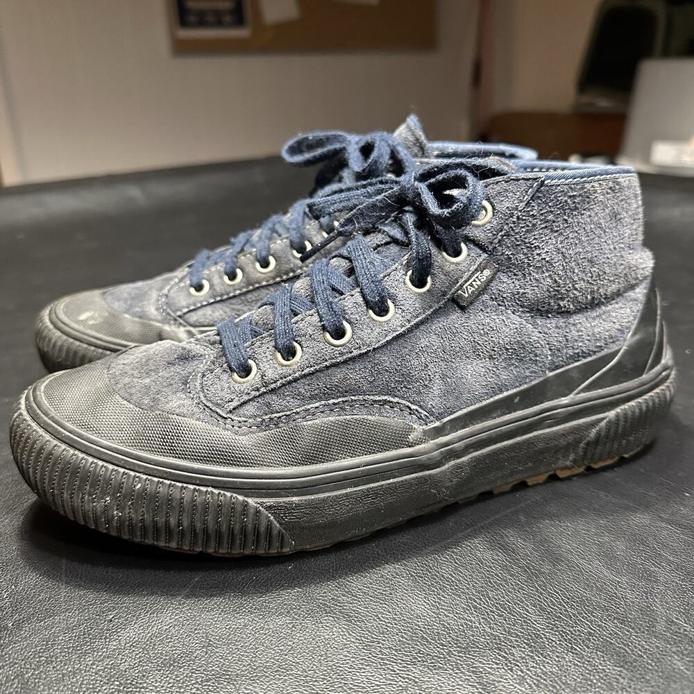 VANS Destruct Mid MTE Men’s Shoes Size 7.5 Navy Blue Suede hiking skateboarding